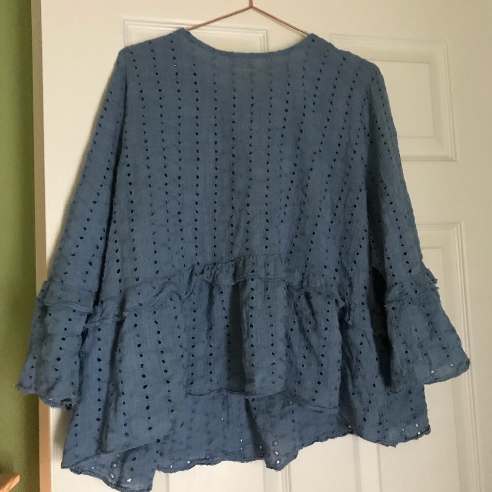 ASOS Blue eyelet Blouse US 14